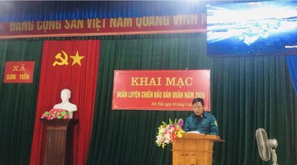 Xã Sơn Tiến khai mạc huấn luyện chiến đấu dân quân năm 2024.